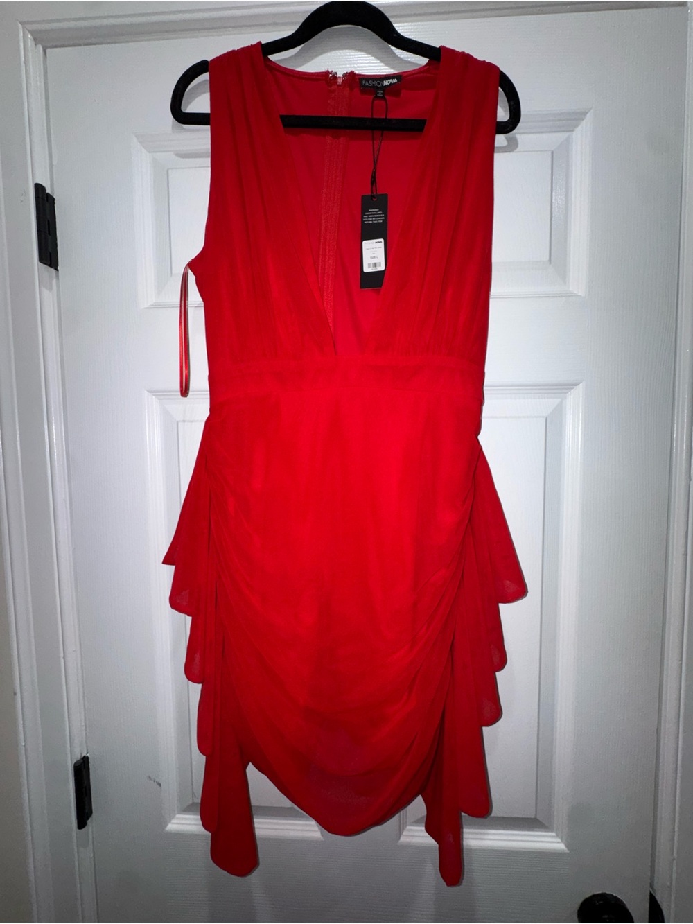 Fashion Nova Red Sleeveless Layered Mini Dress